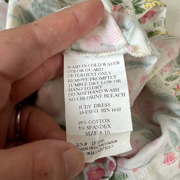 Eleanor Rose Dress Judy Style Pink & Yellow Floral Print Summer Garden 8-10 Girl - Picture 4 of 6